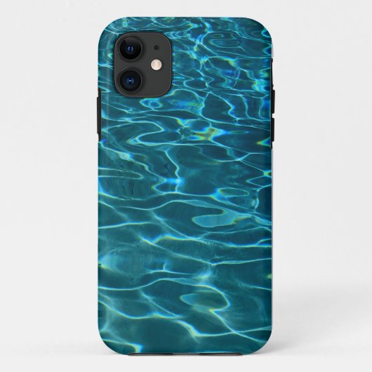 Elegant blauw blauwgroen waterpatroon oceaanmeergo Case-Mate iPhone case (Achterkant)