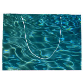 Elegant blauw blauwgroen waterpatroon oceaanmeergo groot cadeauzakje (Achterkant)