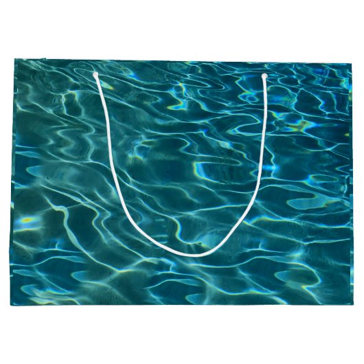 Elegant blauw blauwgroen waterpatroon oceaanmeergo groot cadeauzakje