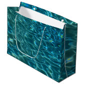 Elegant blauw blauwgroen waterpatroon oceaanmeergo groot cadeauzakje (Voorkant Gekanteld)