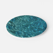 Elegant blauw blauwgroen waterpatroon oceaanmeergo papieren bordje (Gekanteld)