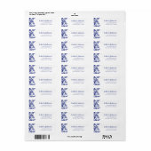 Elegant Blauw Bloem Botanisch Retouradres Label (Full Sheet)