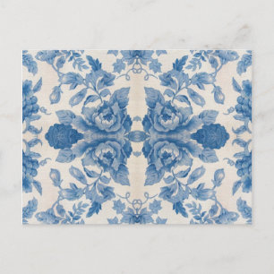 Elegant blauw  bloem briefkaart