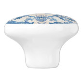 Elegant blauw bloem keramische knop (Zijkant)