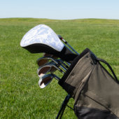 Elegant Blauw Bloem Motief Golfheadcover (Insitu)