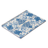 Elegant blauw bloem notitieboek (Linkerzijde)