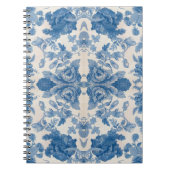 Elegant blauw bloem notitieboek (Voorkant)