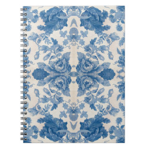 Elegant blauw  bloem notitieboek