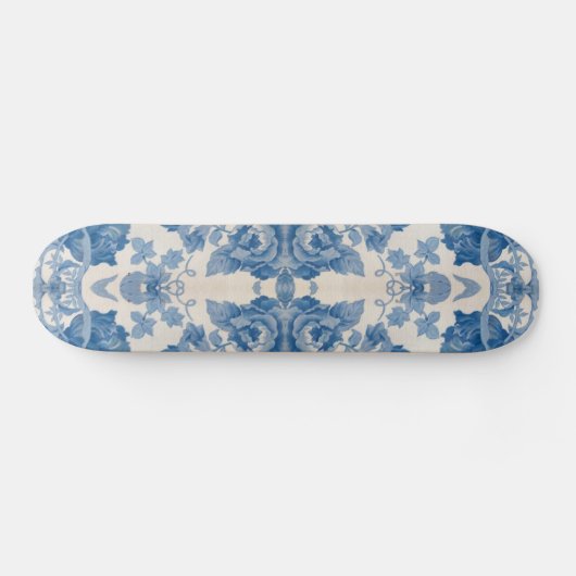 Elegant blauw bloem persoonlijk skateboard (Horizontaal)