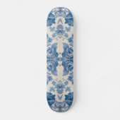Elegant blauw bloem persoonlijk skateboard (Voorkant)