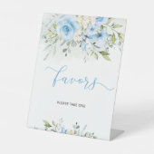 Elegant blauw bloembaptisme bevoordeelt reclamebord met voetstuk (Voorkant)