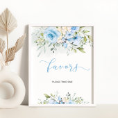 Elegant blauw bloembaptisme bevoordeelt reclamebord met voetstuk