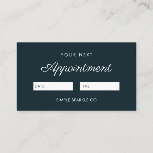 Elegant Blauw Bloemen Afspraakherinnering Kaart Afsprakenkaartje (Voorkant)