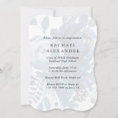 Elegant Blauw Bloemen Afstudeerfeest Uitnodiging (Voorkant)