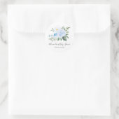 Elegant Blauw Bloemen Baby shower Sticker (Tas)