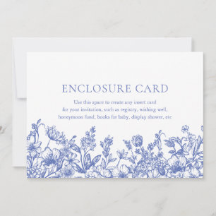 Elegant  Blauw Bloemen Behuizing Kaart