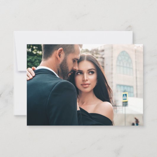 Elegant Blauw Bloemen Bruiloft QR Code RSVP Kaart (Achterkant)