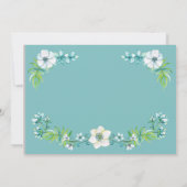 Elegant Blauw Bloemen Gouden Kruis Spaans Doop Bedankkaart (Achterkant)