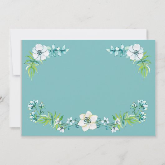 Elegant Blauw Bloemen Gouden Kruis Spaans Doop Bedankkaart (Achterkant)