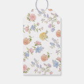 Elegant Blauw Bloemen handgetekende Vrijgezellenfe Cadeaulabel (Achterkant)