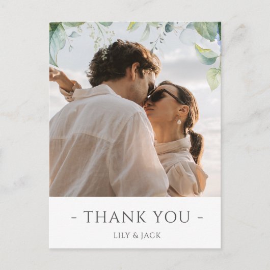 Elegant Blauw Bloemen Hydrangea Bruiloft Dank u Briefkaart (Voorkant)