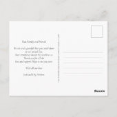 Elegant Blauw Bloemen Hydrangea Bruiloft Dank u Briefkaart (Achterkant)