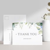 Elegant Blauw Bloemen Hydrangea Bruiloft Dank u Briefkaart