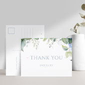 Elegant Blauw Bloemen Hydrangea Bruiloft Dank u Briefkaart