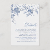 Elegant  Blauw Bloemen Jouy Detail Kaart (Voorkant)