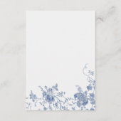 Elegant  Blauw Bloemen Jouy Detail Kaart (Achterkant)