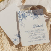 Elegant Blauw Bloemen Jouy Detail Kaart