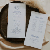 Elegant  Blauw Bloemen Jouy Flat Programma Programmakaart