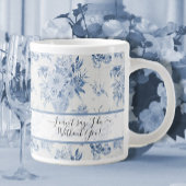 Elegant Blauw Bloemen Klassiek Bruidsmeisje Voorst Grote Koffiekop