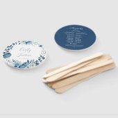 Elegant Blauw Bloemen Krans Bruiloft Hand Fans Handwaaier (Niet-gemonteerd)