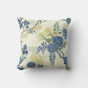 Elegant blauw bloemen kussens- bloemen kussen