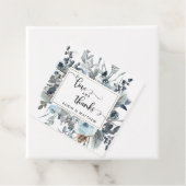 Elegant Blauw Bloemen Liefde en Bedankt Trouwgunst Bedankjes Labels (In situ)