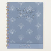 Elegant Blauw  Bloemen Lotus Future Quote Planner (Voorkant)