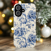 Elegant Blauw Bloemen  Patroon Case-Mate iPhone Case