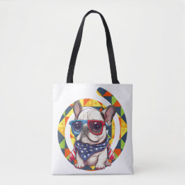 Elegant Blauw Bloemen Patroon Keramisch Tote Bag