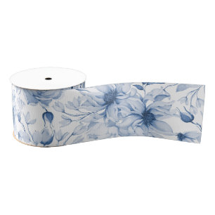Elegant Blauw Bloemen Peony Grosgrain Ribbon Grosgrain Lint