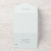 Elegant Blauw Bloemen Quinceanera 15 Jaar All In One Uitnodiging (Buitenkant)