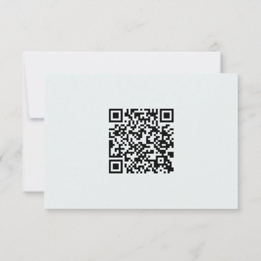Elegant Blauw Bloemen Quinceanera QR Code RSVP (Achterkant)