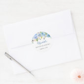 Elegant Blauw Bloemen Quinceanera Sticker (Envelop)