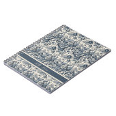 Elegant Blauw Bloemen Toile Fleurie Notitieboek (Linkerzijde)
