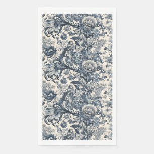 Elegant  Blauw Bloemen Toile Fleurie Servet