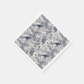 Elegant Blauw Bloemen Toile Fleurie Servet (Hoek)