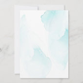 Elegant Blauw Bloemen Uitnodiging Kaart (Achterkant)