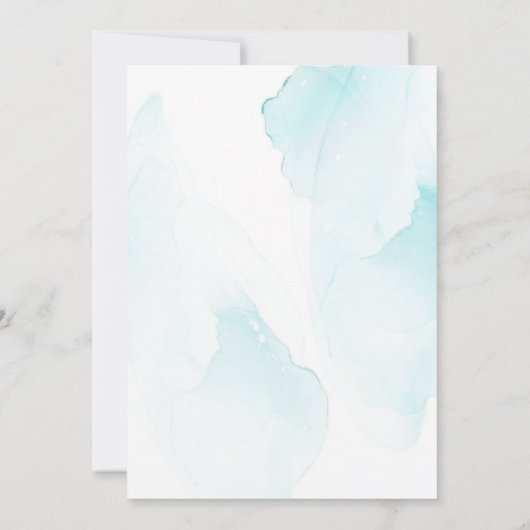 Elegant Blauw Bloemen Uitnodiging Kaart (Achterkant)