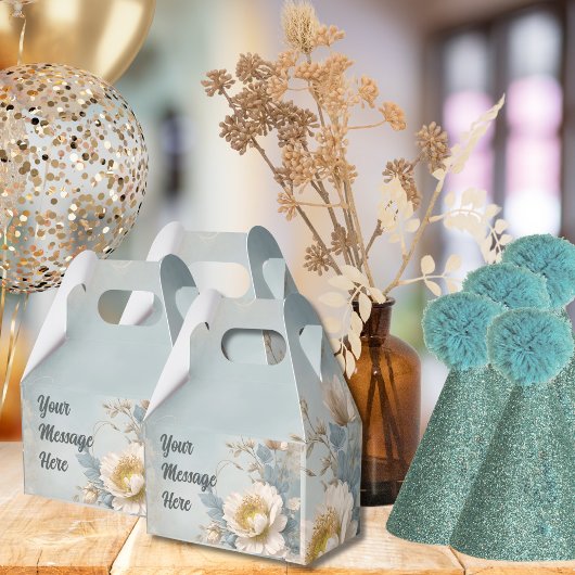 Elegant Blauw Bloemen Verjaardagsfeest Bedankdoosjes