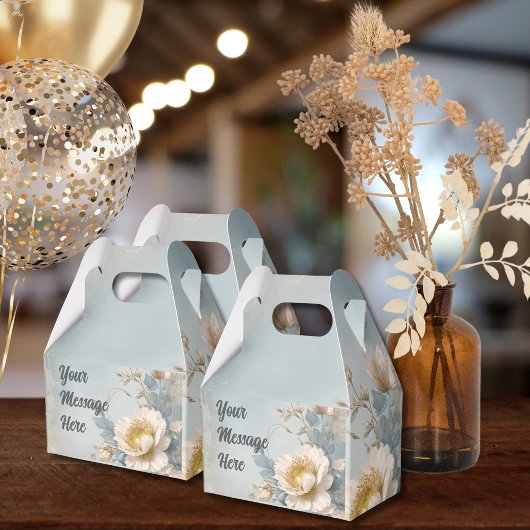 Elegant Blauw Bloemen Verjaardagsfeest Bedankdoosjes